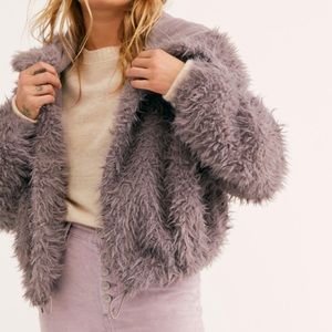 Free People FP ONE ZURI Parka fuzzy teddy jacket